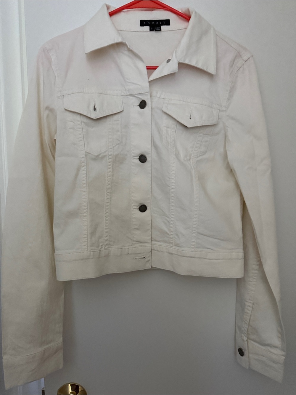 Theory Cream Denim-Style Women's Jacket